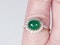 Cabochon emerald and diamond cluster ring sku 4807  DBGEMS - image 5