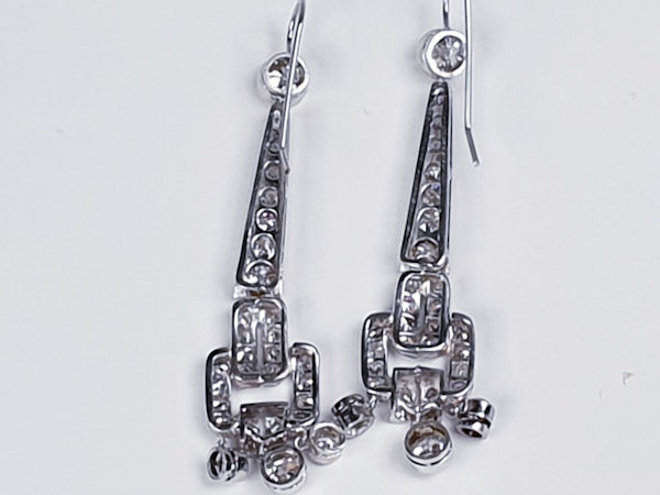Art deco diamond drop earrings sku 4810 DBGEMS - image 3