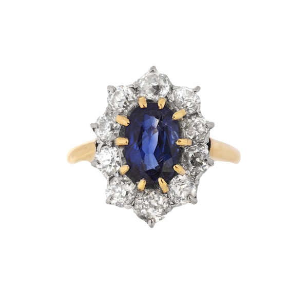 An Antique Diamond Sapphire Ring - image 1