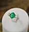 A very fine Emerald & Diamond Three Stone Ring set in Platinum, Circa 1980 - image 4