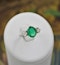 A very fine Emerald & Diamond Three Stone Ring set in Platinum, Circa 1980 - image 3