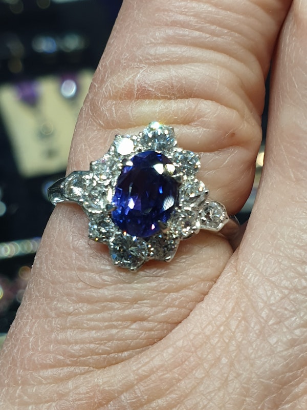 Rare natural purple sapphire and diamond ring sku 4819 - image 2