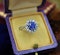 A very fine Sapphire & Diamond Cluster Engagement Ring mounted in 14ct White Gold, Continental, Circa 1930 - image 1
