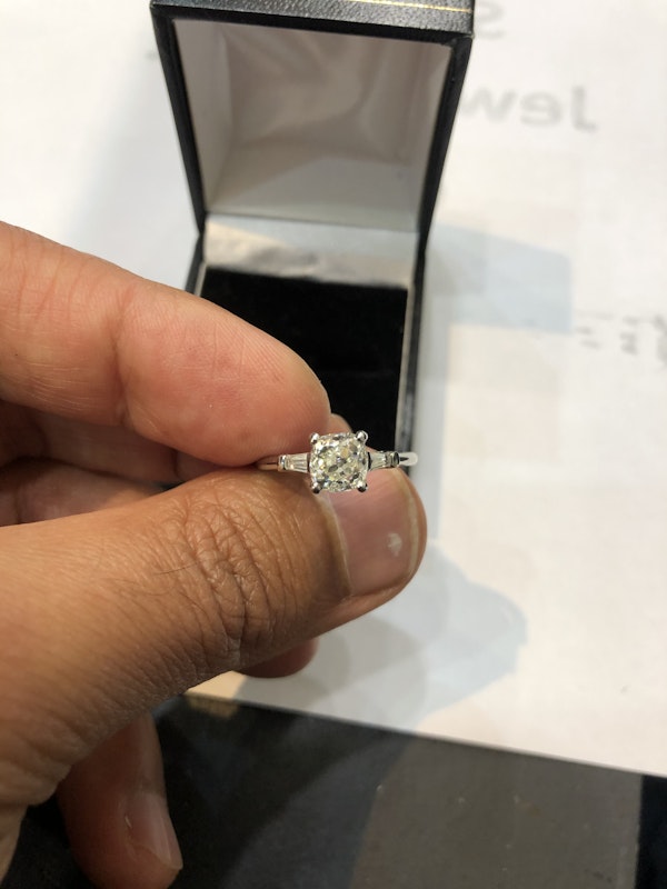 1.44ct cushion-cut diamond engagement platinum ring at Deco&Vintage Ltd - image 1