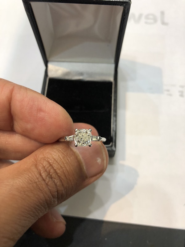 1.44ct cushion-cut diamond engagement platinum ring at Deco&Vintage Ltd - image 2