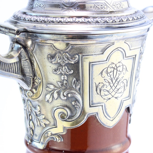 French silver and ceramic Claret Jug by Bointaburet with special design of ceramic by Clement Massier( 1844-1917) - image 3