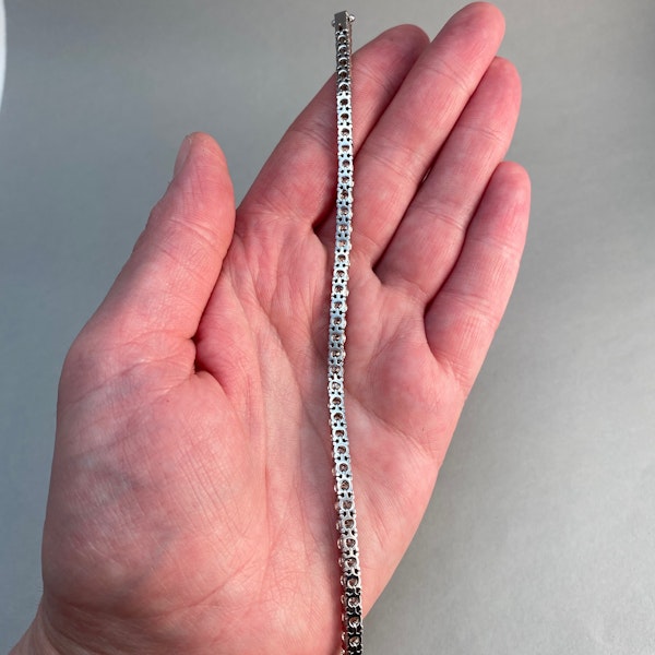 Diamond Line Bracelet in 18ct White Gold date circa 1960 SHAPIRO & Co since1979 - image 7