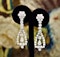 A magnificent pair of 8.30ct Diamond Drop Earrings set in 18ct White Gold, Circa 1955 - image 2