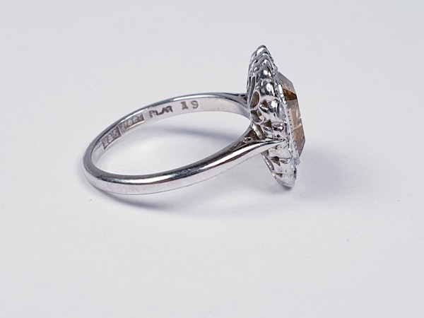 Coloured diamond Asscher cut halo ring sku 4843  DBGEMS - image 3
