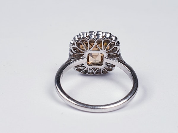 Coloured diamond Asscher cut halo ring sku 4843  DBGEMS - image 4