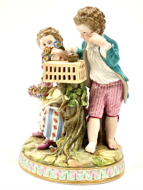 Meissen group of courting couple - image 3