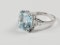 Aquamarine and diamond dress ring sku 4850   DBGEMS - image 3
