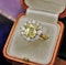 A very fine Natural Yellow Sapphire & Diamond Ring set in 18ct White & Yellow Gold, Circa 1985 - image 1