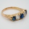 5 stone carved half hoop sapphire and diamond ring - image 2