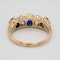 5 stone carved half hoop sapphire and diamond ring - image 4