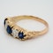 5 stone carved half hoop sapphire and diamond ring - image 3