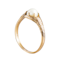 A Gold Foliate engraved Pearl ring - image 2