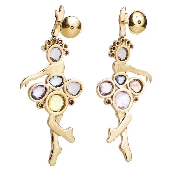 A pair of Gold Ballerina Earrings - image 2