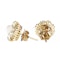 A Pair of Pearl Diamond Gold Stud Earrings - image 2