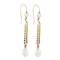 A Pair of Emerald Pearl Diamond Gold Drop Earrings - image 2
