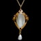 Archibald Knox for Liberty & Co. An Arts & Crafts / Art Nouveau gold pendant set mother of pearl. Circa 1900. - image 1