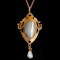 Archibald Knox for Liberty & Co. An Arts & Crafts / Art Nouveau gold pendant set mother of pearl. Circa 1900. - image 2