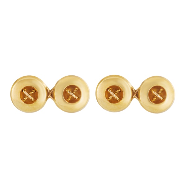 Gold Button Cufflinks | Italian c1950s - image 1