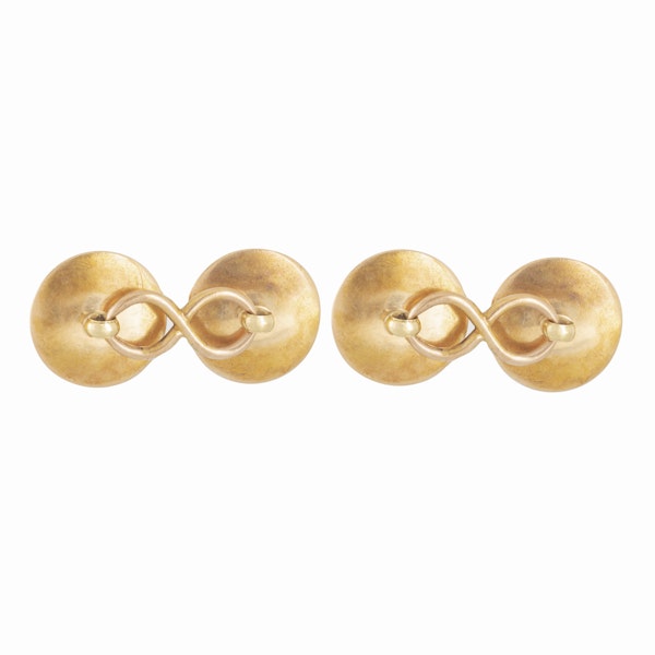 A pair of Gold Button Cufflinks - image 2