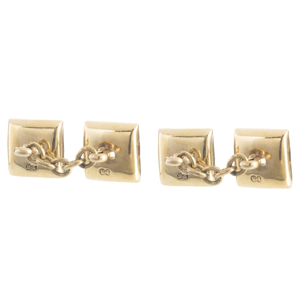A pair of Square Pearl and Diamond cufflinks - image 2