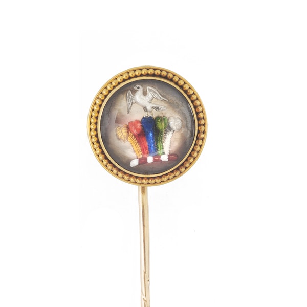 A Prince of Wales Plume Rock Crystal Tie Pin - image 2