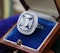 A very substantial "Art Deco" style Oval Diamond and Sapphire Plaque Ring, Mid to late 20th century. Pre-owned - image 3