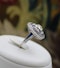 A very substantial "Art Deco" style Oval Diamond and Sapphire Plaque Ring, Mid to late 20th century. Pre-owned - image 4