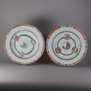 Pair of Chinese famille verte plates, Kangxi (1662-1722), c.1720