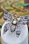 An exceptional Pearl, Ruby, Sapphire & Diamond Butterfly Brooch in Silver Tipped 18 Carat Yellow Gold, French, Circa 1880 - image 2
