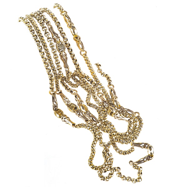 Victorian Nine Carat Gold Guard Chain - image 2