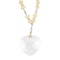A Gold Rock Crystal Heart Pendant Necklace - image 2