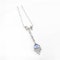 A Sapphire Diamond Platinum Necklace - image 2