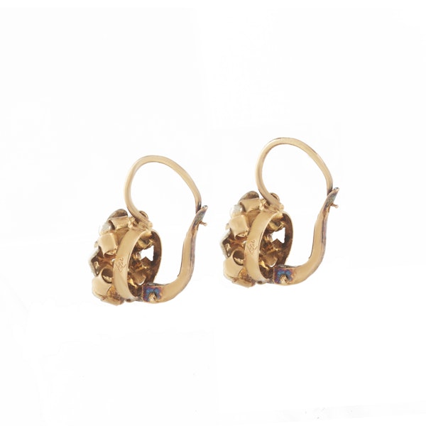 A Pair of Gold Diamond Earrings - image 2