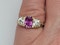 Antique hot pink sapphire and diamond ring sku 4878  DBGEMS - image 2