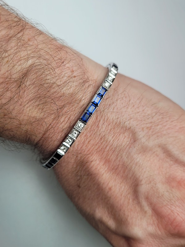Art deco sapphire and diamond bracelet sku 4894 - image 2