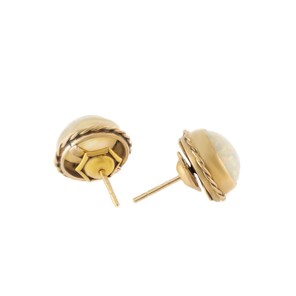 A Pair of Gold Opal Earrings - image 2
