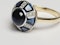 Art deco sapphire and diamond ring sku 4889 - image 2