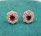 A pair of Natural Burma Ruby and Diamond Cluster Earrings in Platinum and 18ct White Gold, Circa 1950 - image 2