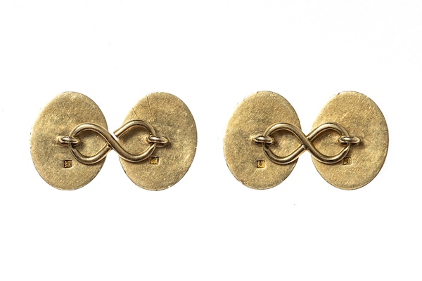 Engraved Antique Cufflinks in 18 Carat Gold, circa 1875 - image 3