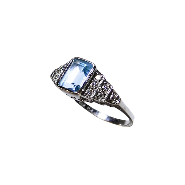 An Aquamarine Diamond Ring - image 2