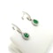 Contemporary Emerald and Diamond teardrop earrings in 18ct white gold - image 2