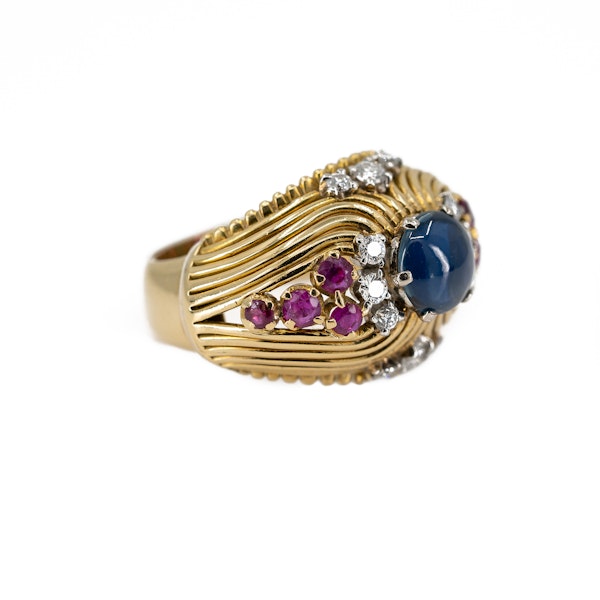 A Post War Sapphire Cocktail Ring Offered By The Gilded Lily - image 2
