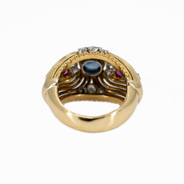 A Post War Sapphire Cocktail Ring Offered By The Gilded Lily - image 4