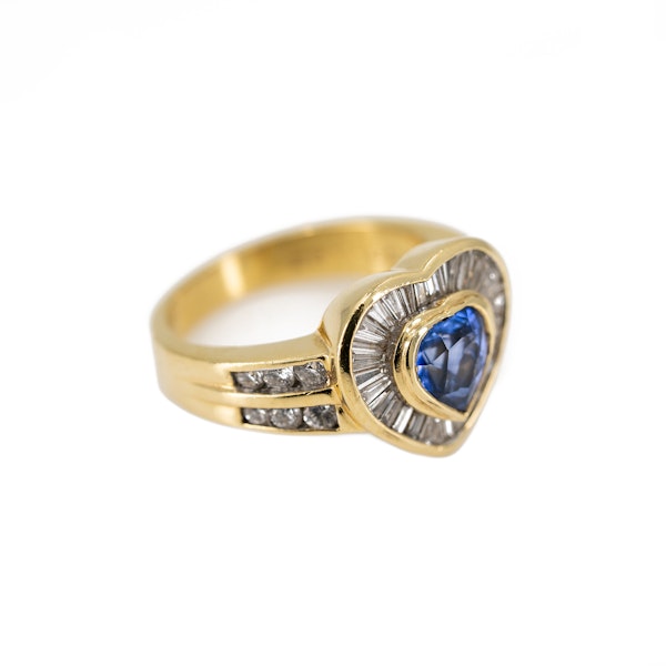A Heart Shaped Sapphire and Diamond Ring Offered by The Gilded Lily - image 2
