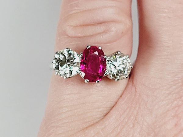 Burmese ruby and diamond ring sku 4923  DBGEMS - image 3